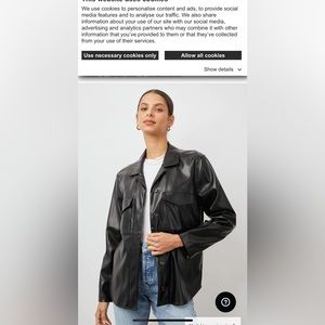 Rails Xander Faux Leather Shacket in Black